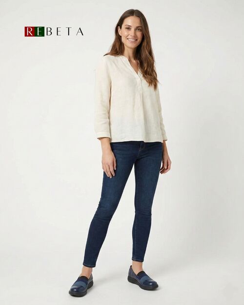 REBETA Deri Kadın Ayakkabı Lacivert