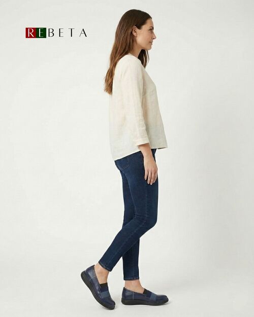 REBETA Deri Kadın Ayakkabı Lacivert