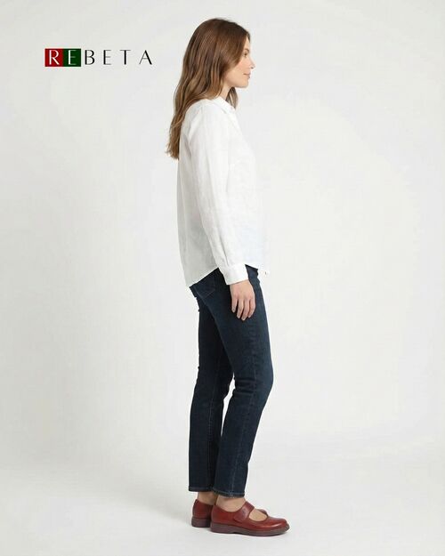 REBETA Deri Bantlı Bordo Kadın Ayakkabı Kombin