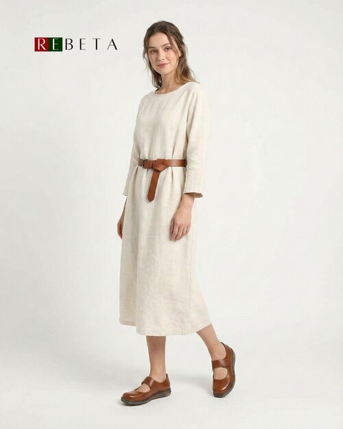 REBETA Deri Bantlı Taba Kadın Ayakkabı Kombin