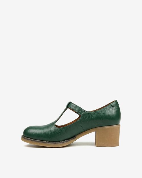 REBETA Deri Kadın Yeşil Topuklu Ayakkabı