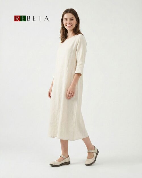 REBETA Deri Kadın Bantlı Bej Ayakkabı