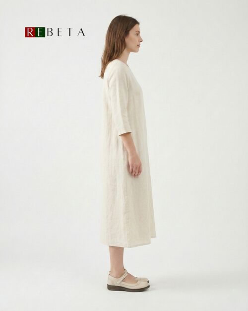 REBETA Deri Kadın Bantlı Bej Ayakkabı