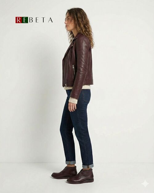 REBETA Deri Kadın Koyu Bordo Bot