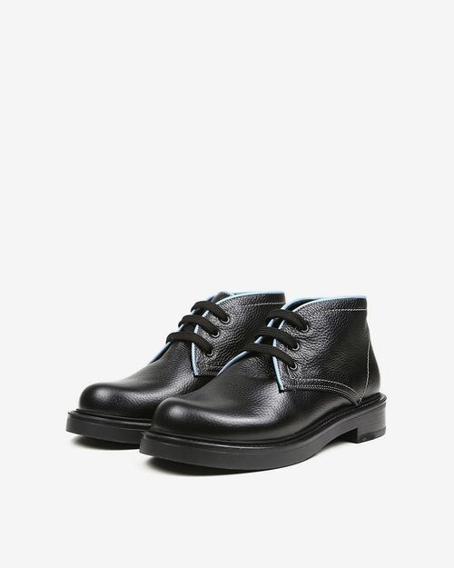 REBETA Deri Kadın Bağcıklı Siyah Bot