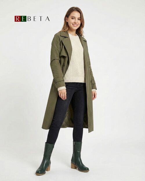 REBETA Deri Kadın Bot Yeşil