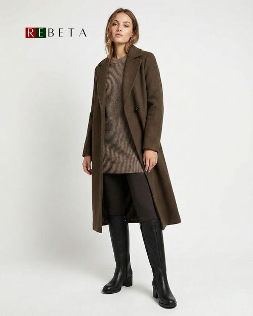 REBETA Deri Kadın Topuklu Siyah Çizme