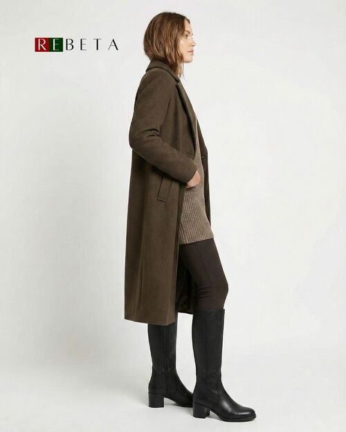 REBETA Deri Kadın Topuklu Siyah Çizme