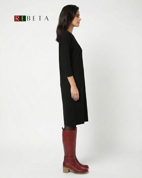 REBETA Deri Kadın Topuklu Koyu Kırmızı​ Çizme