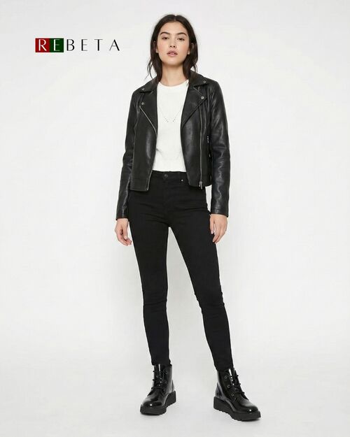 REBETA Deri Kadın Bot Siyah Açma