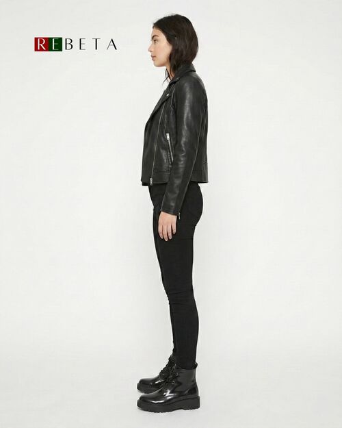 REBETA Deri Kadın Bot Siyah Açma