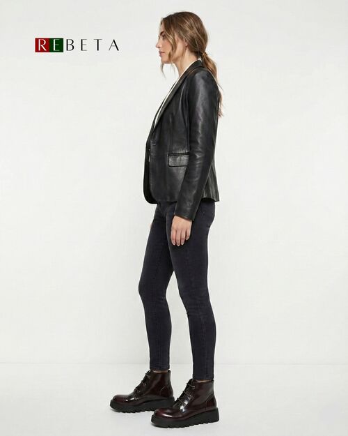 REBETA Deri Kadın Bordo Bot Açma