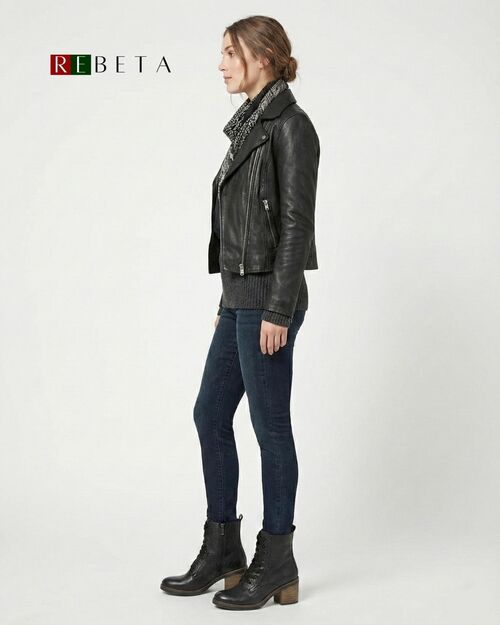 REBETA Deri Kadın Bot Siyah