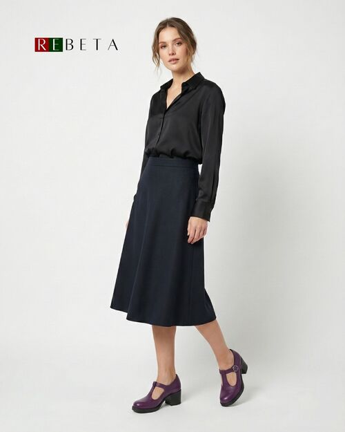 REBETA Deri Kadın Mor Topuklu Ayakkabı