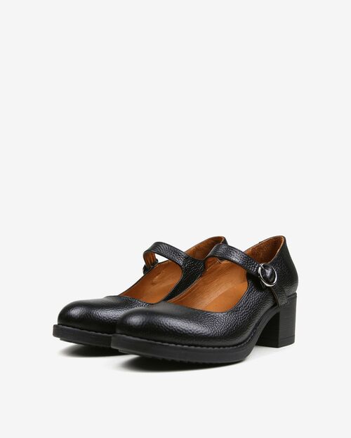 REBETA Deri Kadın Siyah Topuklu Ayakkabı