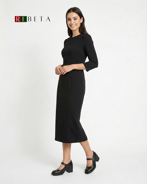 REBETA Deri Kadın Siyah Topuklu Ayakkabı