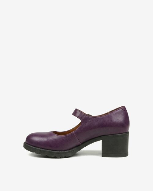 REBETA Deri Kadın Mor Topuklu Ayakkabı