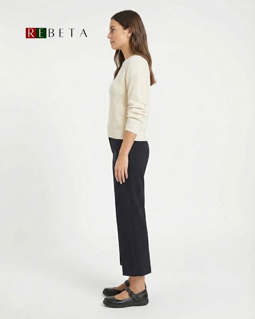 REBETA Deri Kadın Bantlı Siyah Ayakkabı