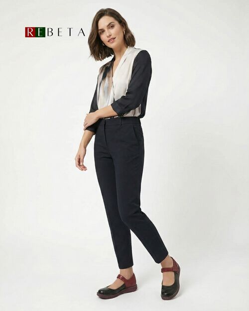 REBETA Deri Kadın Bordo Bantlı Siyah Ayakkabı