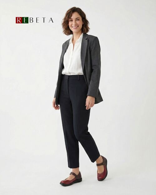 REBETA Deri Kadın Kahverengi Bantlı Bordo Ayakkabı