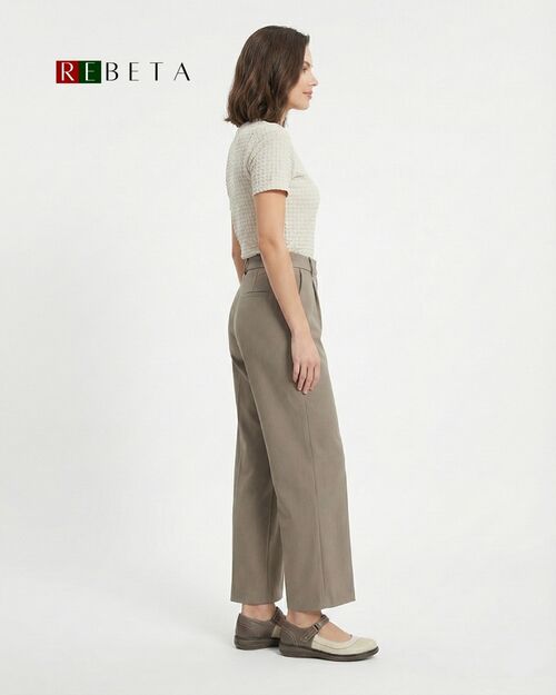 REBETA Deri Kadın Bantlı Bej Kombin Ayakkabı