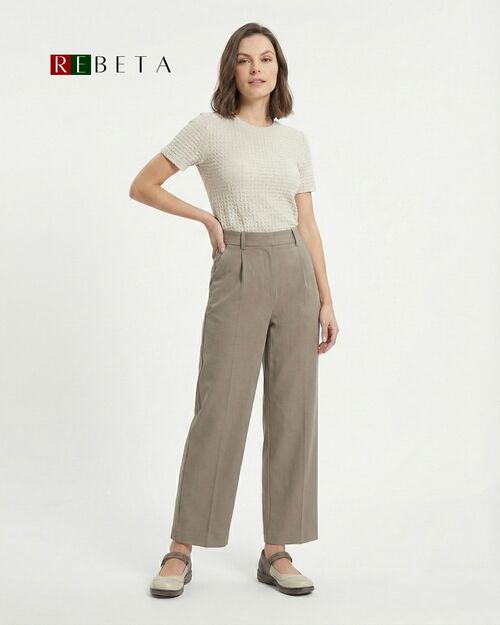 REBETA Deri Kadın Bantlı Bej Kombin Ayakkabı