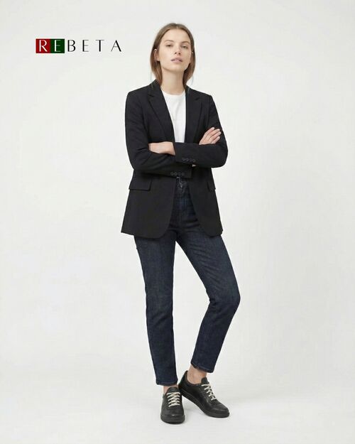 REBETA Deri Kadın Beyaz Bağcıklı Siyah Ayakkabı