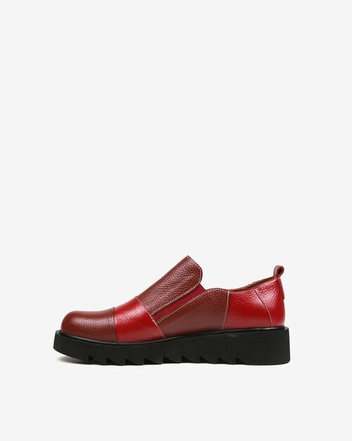 REBETA Deri Kadın Ayakkabı Bordo Kombin