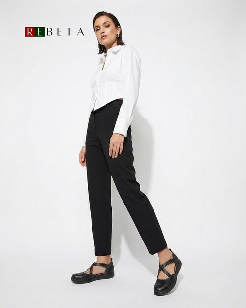 REBETA Deri Kadın Siyah Ayakkabı