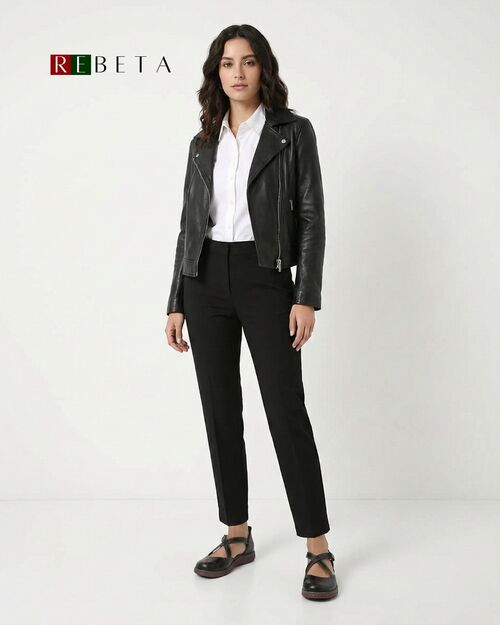 REBETA Deri Kadın Ayakkabı Siyah Kombin