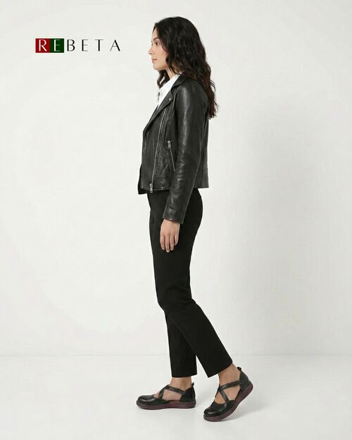 REBETA Deri Kadın Ayakkabı Siyah Kombin