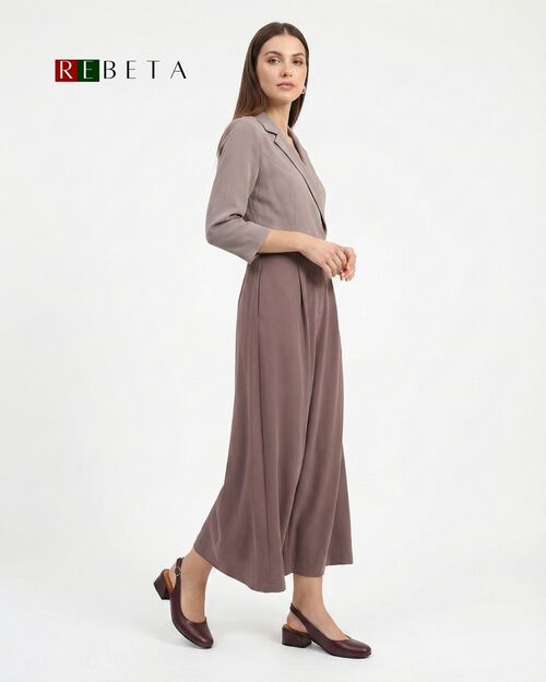 REBETA Deri Kadın Arkası Açık Topuklu Bordo Sandalet