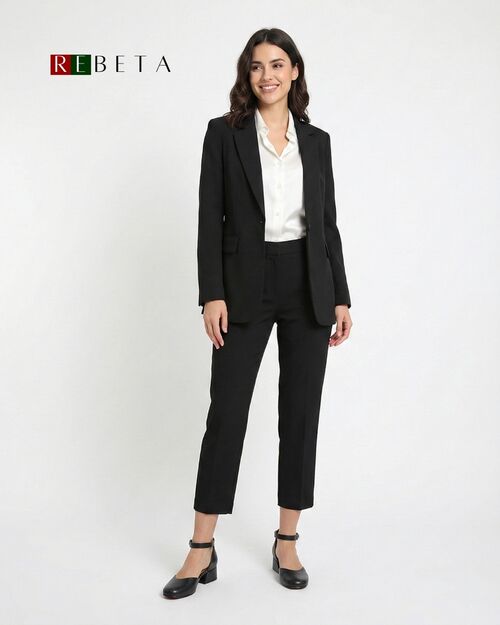 REBETA Deri Kadın Bilekten Bağlamalı Topuklu Siyah Ayakkabı