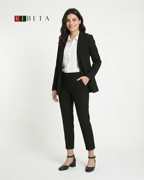 REBETA Deri Kadın Bilekten Bağlamalı Topuklu Siyah Ayakkabı