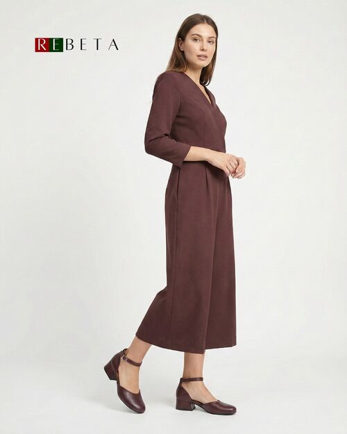 REBETA Deri Kadın Bilekten Bağlamalı Topuklu Bordo Ayakkabı