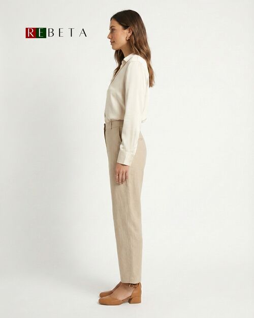 REBETA Deri Kadın Bilekten Bağlamalı Topuklu Taba Ayakkabı