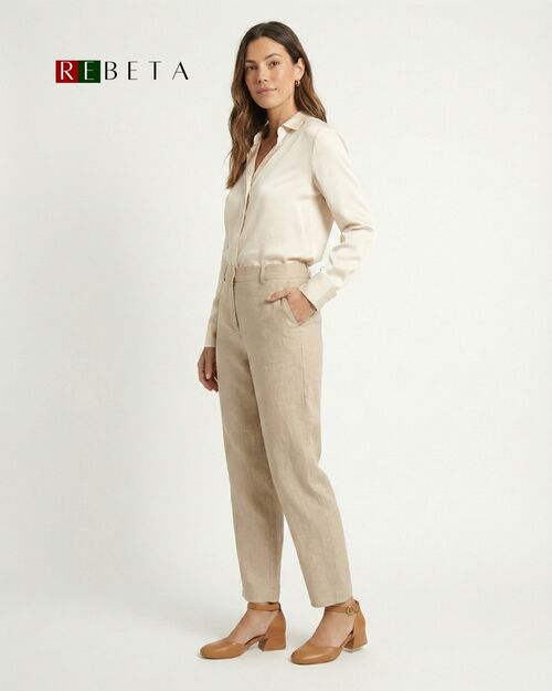 REBETA Deri Kadın Bilekten Bağlamalı Topuklu Taba Ayakkabı