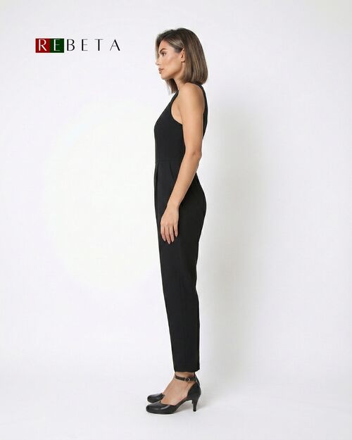 REBETA Deri Kadın Bilekten Bağlamalı Siyah Topuklu Ayakkabı