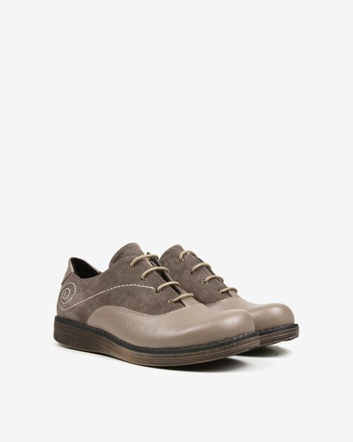 REBETA Deri Kadın Dikiş Detaylı Vizon Kombin Ayakkabı