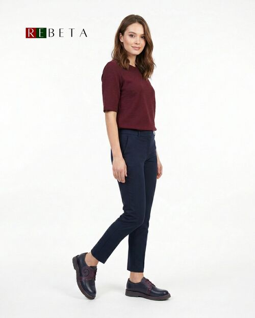 REBETA Deri Kadın Mor Kombin Ayakkabı