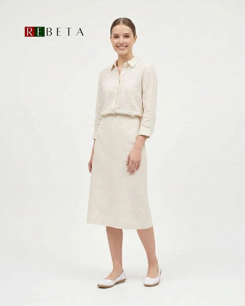 REBETA Deri Kadın Beyaz Babet