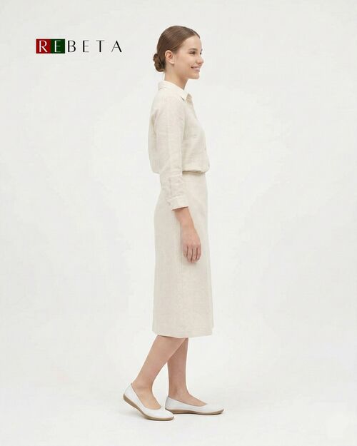 REBETA Deri Kadın Beyaz Babet