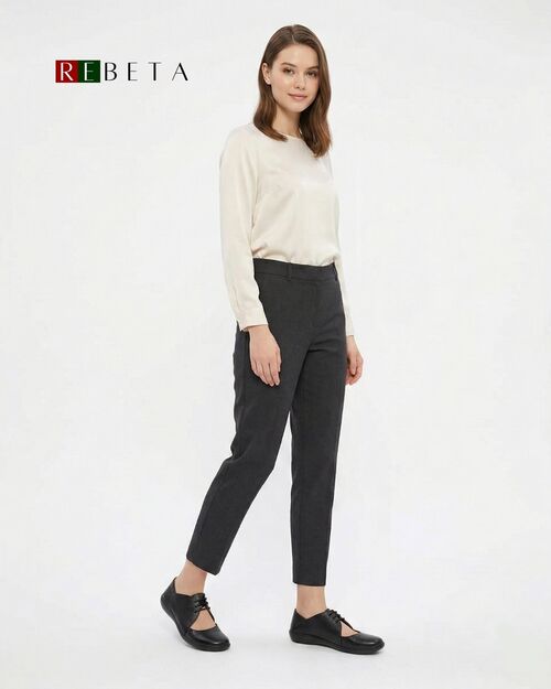 REBETA Deri Kadın Pencere Detaylı Siyah Ayakkabı