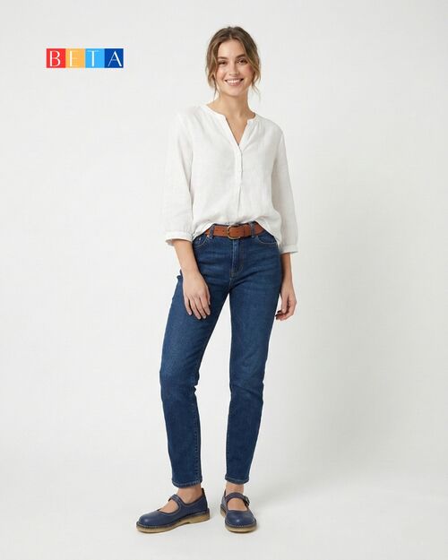 BETA Life Kadın Deri Mavi Ayakkabı