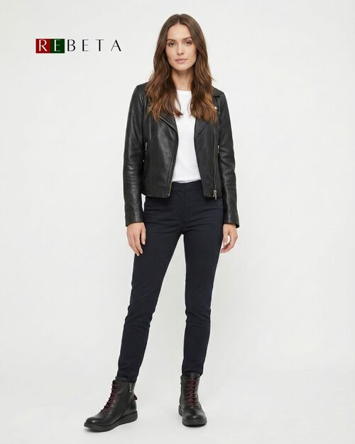 REBETA Deri Kadın Siyah Bot