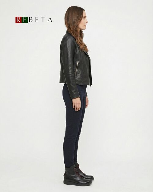 REBETA Deri Kadın Siyah Bot