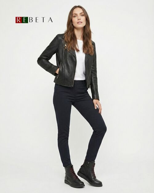 REBETA Deri Kadın Siyah Bot