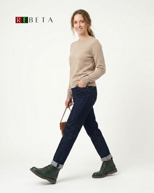 REBETA Deri Kadın Yeşil Bot