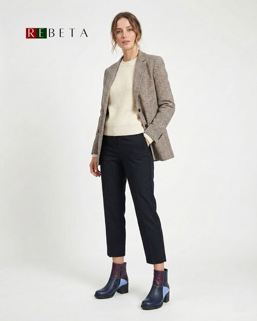 REBETA Deri Kadın Bot Mor Kombin