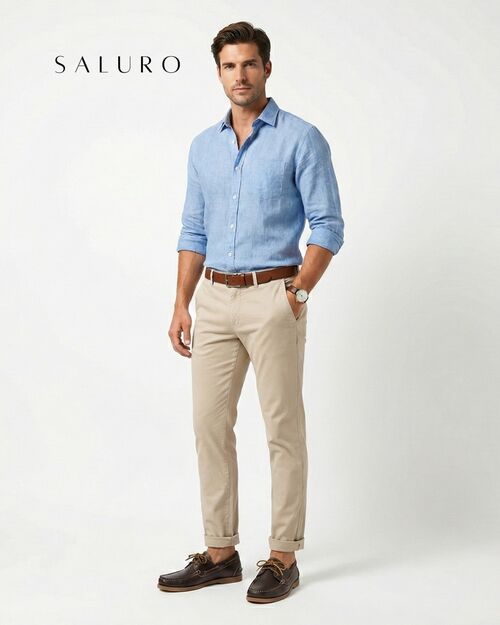 SALURO Deri Erkek Kahverengi Tekne Ayakkabısı